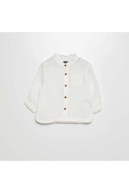 Lightweight shirt with mandarin collar WHITE