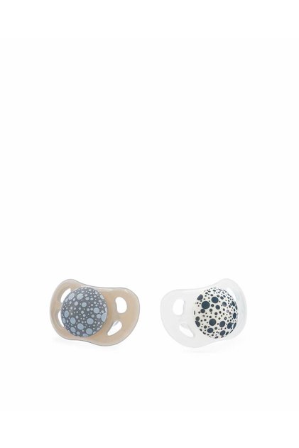 Gray White Silicone Pacifier Set of 2 (0-6 Months)