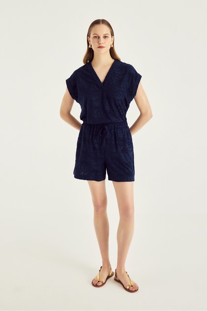 Terry Fabric Navy Blue Shorts