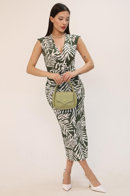 Knotted V-Neck Wrap Dress – Elegant Choice for Casual, Vacation and Invitation Combinations
