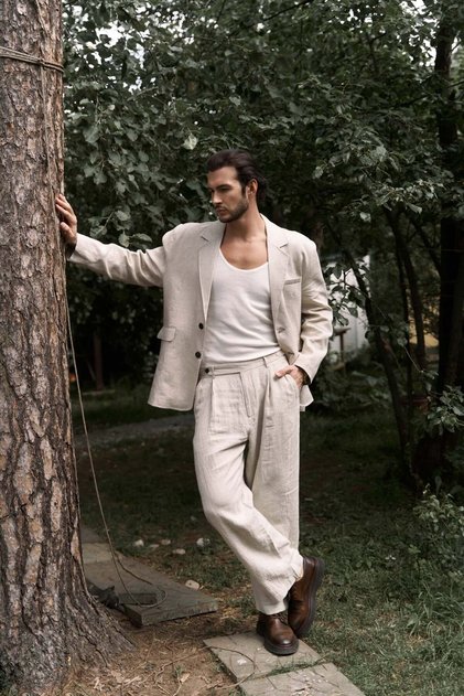 Carlo Natural Linen Men's Blazer