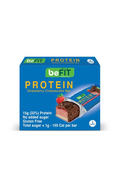 beFIT Protein Cake Bar Strawberry Cheesecake - 3pcs Box (135gm)