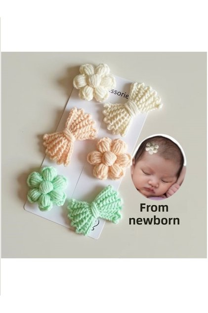 Newborn Scrunchies Baby 6pcs Hairless Baby Scrunchies Set