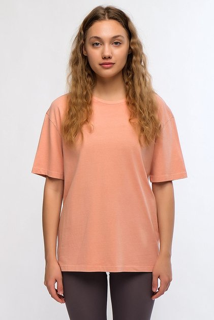 Orange Women's Mineral Dyed Organic Cotton Oversize T-shirt - Maya