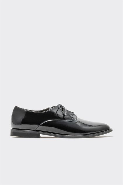 Damen-Oxfordschuhe aus schwarzem Leder 0