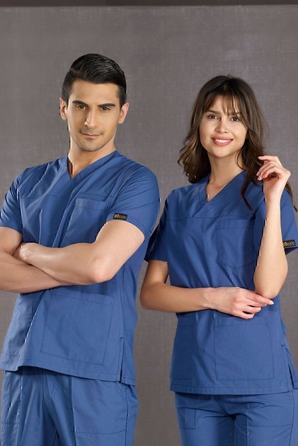 Petrol Blue Surgical Team- Thin Fabric Nurse Jersey Medical Jersey Doctor Apron