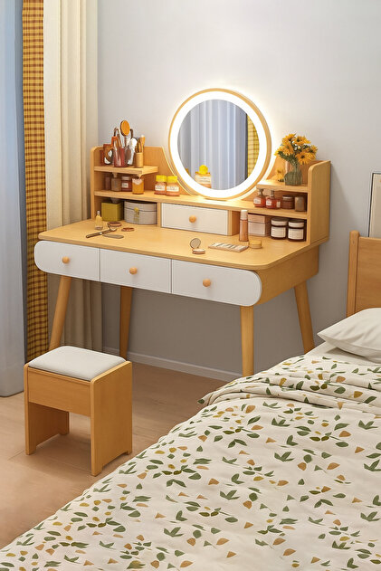 Lapiri 1.sınıf Premium Kalite %100 Mdf Aynalı Led Işıklı Makyaj