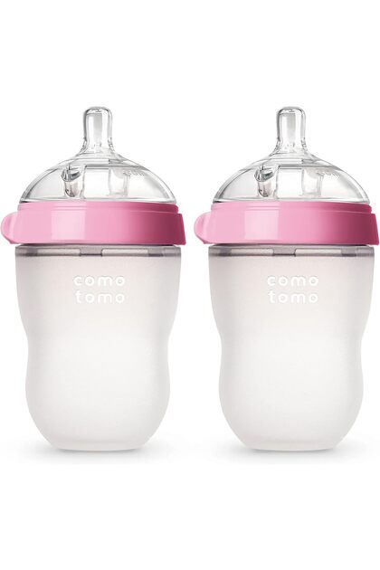 Natural Feel Baby Bottle – 250ml, Pink, Pack Of 2 – Soft, Anti-colic, Bpa Free