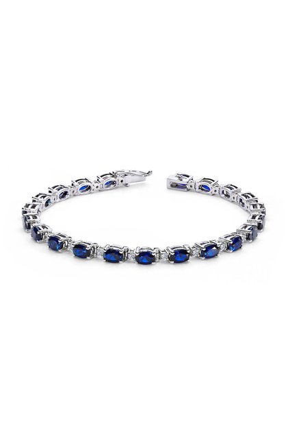 Pırlantalı Oval Safir Bileklik - 4080002