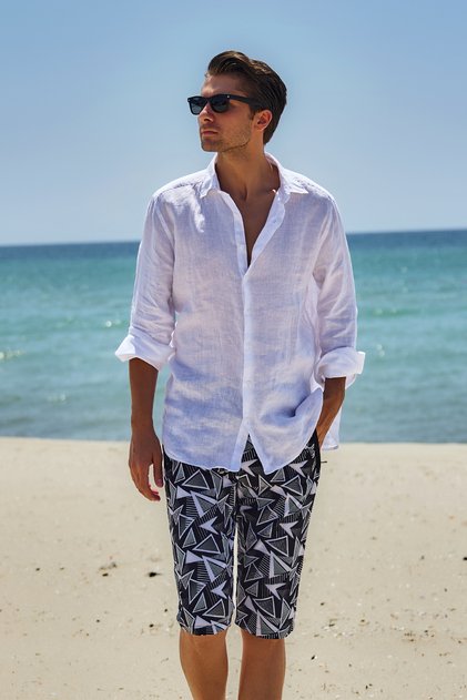 Patterned Men's Shorts Capri Swimsuit RKS-03 Remsa Swimwear