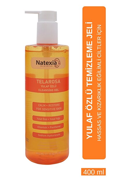 Hassas ve Kızarıklık Eğimli Ciltler için Telarosa Yulaf Özlü Temizleme Jeli 400 ml