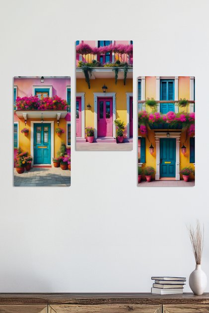 Home and Balcony Spring Flowers Street 3 Piece Mdf Table