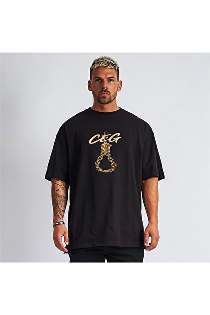 swOzz Ceg Printed Regulat Fit Black T-Shirt – Men & Unisex