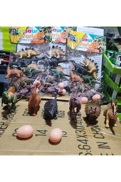 tmtoysandmore silikon yumuşak dinazor hayvan seti 8li oyuncak