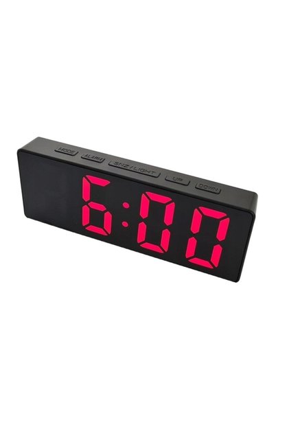 Ceas de masă digital cu afișaj LED roșu, multifuncțional, VT-93816-R, 160 x 62 x 31 mm, ABS, negru