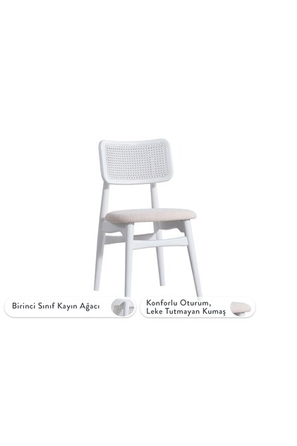 VERA SANDALYE, BEYAZ,KREM DÖŞEME