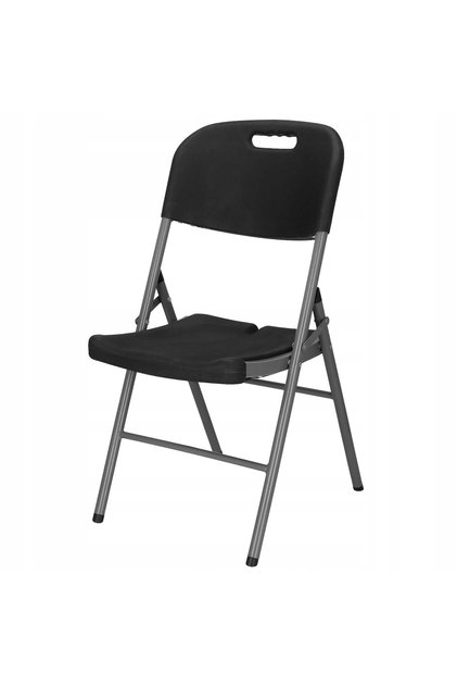 Scaun pliabil din plastic pentru catering sau terasă, capacitate 150 kg, negru