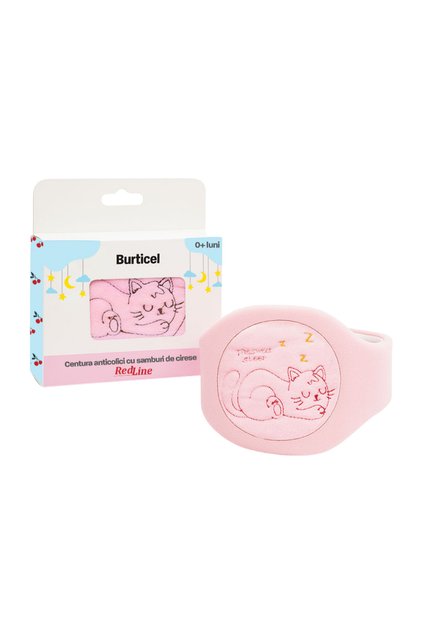 Centura anticolici cu samburi de cirese RedLine Burticel, utilizare versatila cald sau rece, Roz