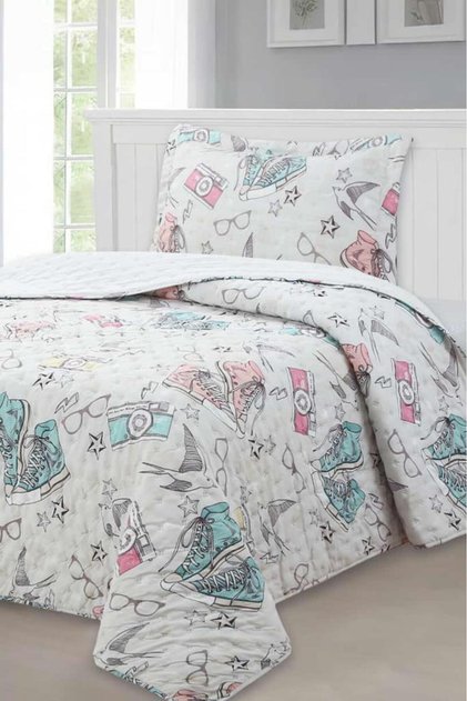 Cute Girl Teen and Children Single Bedspread 180X240