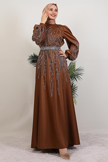 light brown formal dress Women's Midi Bridesmaid Dresses V Neck Spaghetti Straps – Lisposa