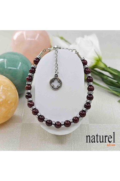 Garnet (Lal) Natural Stone 6mm Bracelet