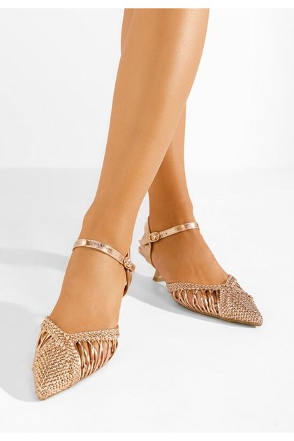 Pantofi cu toc eleganti Abigail champagne