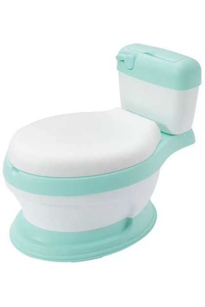 Olita educationala pentru copii Little Mom Simulation Potty Green, design realist ergonomic, colac m