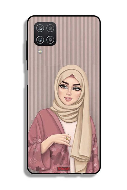 غطاء حماية لهاتف سامسونج جالكسي A12 برسومات فتاة محجبة
