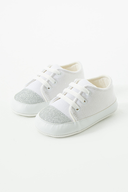 First Step Non-Slip Sole Lace-Up Glitter Detail Comfortable Baby Girl Shoes Booties