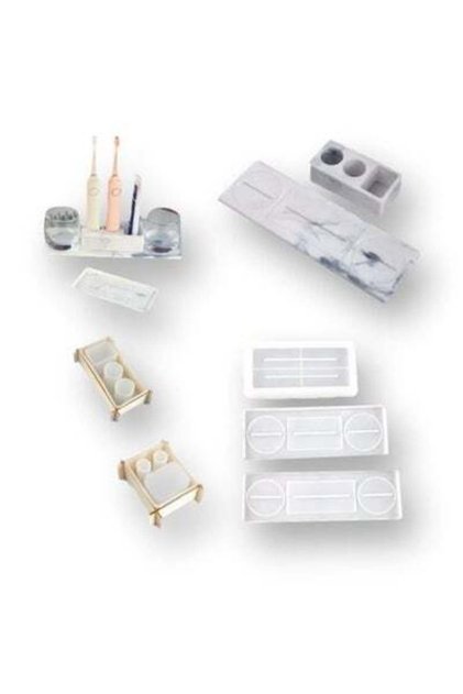 5-Piece Toothbrush Holder Silicone Mold Set