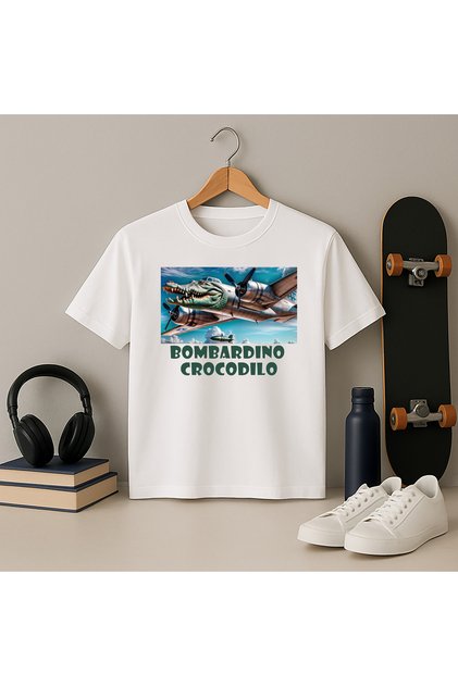 Blitz Bombardino Crocodilo Italian Brainrot Design Printed Children's Tshirt
