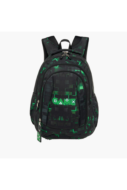 St.Right Pixel Game Print 18-inch Backpack with Adjustable Shoulder Straps - 30x20x45 cms
