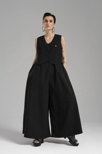 Women's Vest Two Piece Design Salopet Jumpsuit