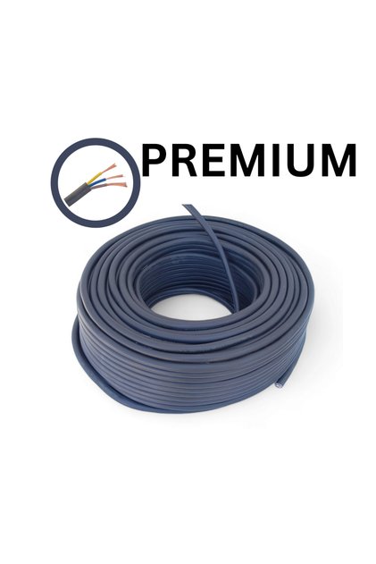 Cablu electric Premium 3x2.5 mm², 100 m, negru, MYYM - CCA / H05VV-F, tensiune 300/500V