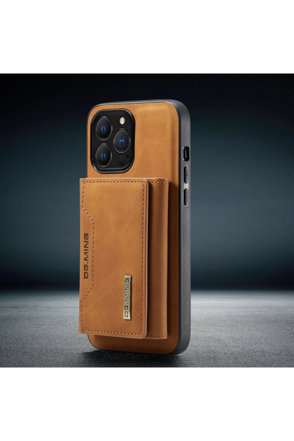 iPhone 15 Pro Mustard Yellow Leather Wallet Card Holder Magsafe Phone Case