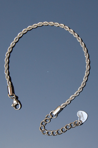 Steel Twist Rope Bracelet 18 cm 3mm Silver Color | No Tarnish, Unisex, 2 Years Warranty
