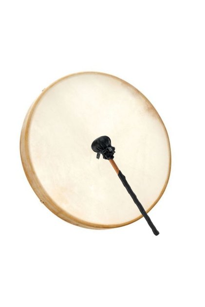 Toba samanica din piele de capra, reglabila, bat inclus, diametru 45 cm