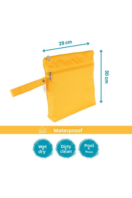 Mamikids Wet&dry Waterproof Wet Dry, Dirty Clean, Beach, Pool Nursery Functional Yellow Bag