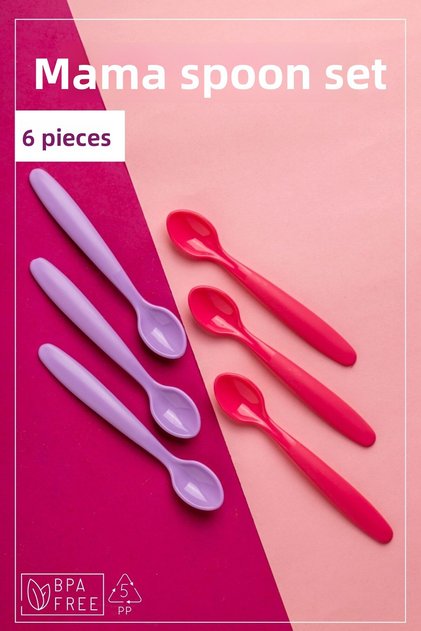 6 Piece Purple Food Spoon Set