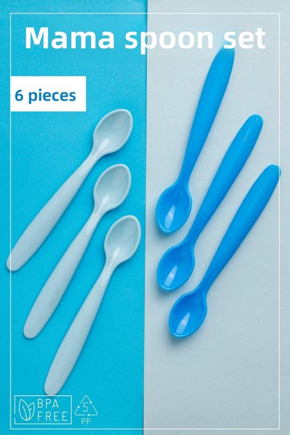 6-Piece Blue Food Spoon Set