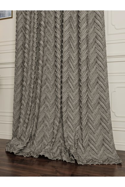 Bianca Linen Beard Fon Curtain Anthracite Gray (Without Pleat)