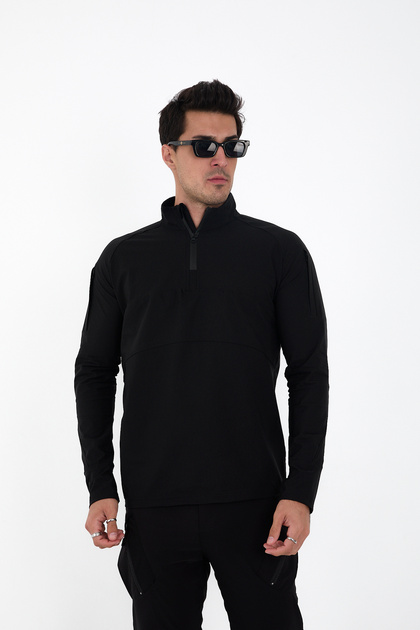 Camp136 Outdoor Tactical Su Iticili Erkek Siyah Taktik Sweatshirt