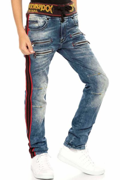 Cdk106 Boy's Denim Pants with Elastic Waistband