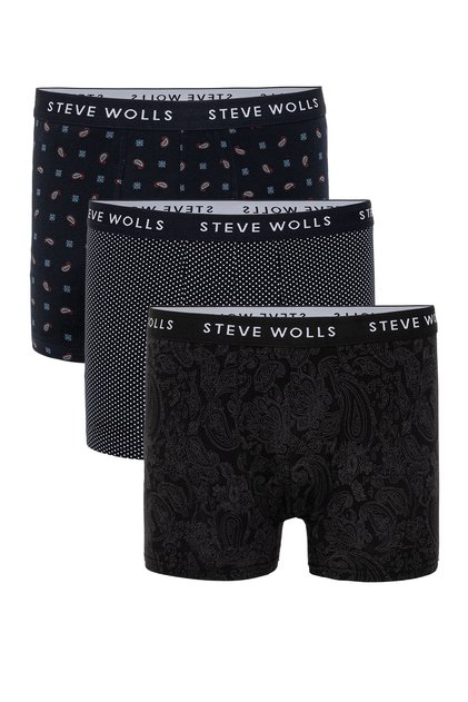 Men's Mixed Patterned 3-Piece Boxers - 23653