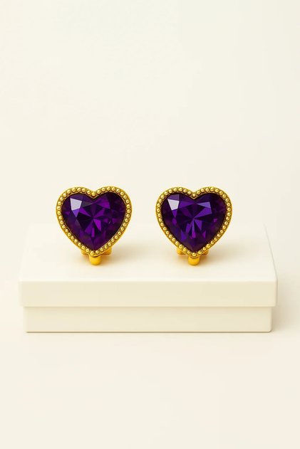 Non-Perforated Earrings Ear Heart Design Clip-On Children's Earrings for Children Without Holes