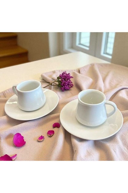 Set of 2 White Coffee Cups - Coffee Cup