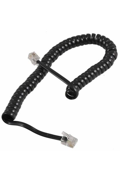 Telefon Spiral Kablo Siyah 4P/4C