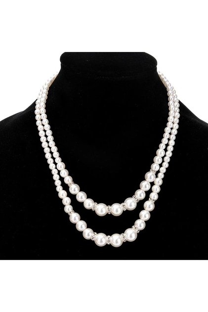 Elegant Two Layer Pearl Stone Women's Necklace