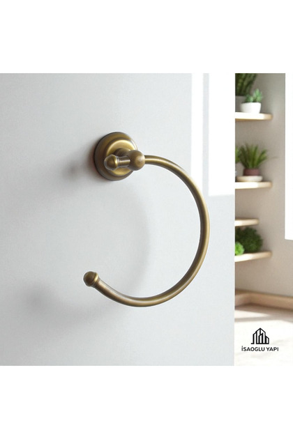 Antik Gold Havluluk Klasik Vintage Tasarım Pirinç Materyal Mat Siyah Banyo Havluluk