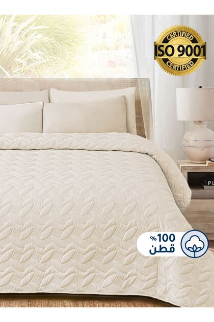 طقم أغطية سرير قطنية مكون من 3 قطع يناسب سريرًا فرديًا مقاس 120 × 200 سم، سلسلة Elmira